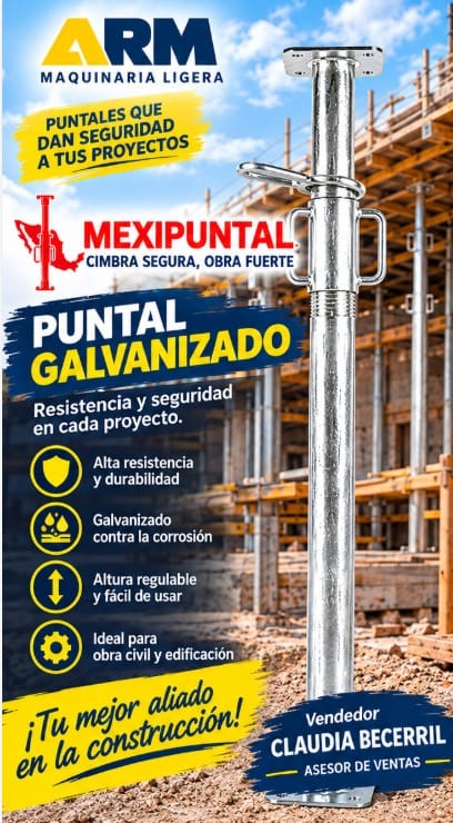 Puntal galvanizado para cimbra profesional en Iztapalapa (Municipio)