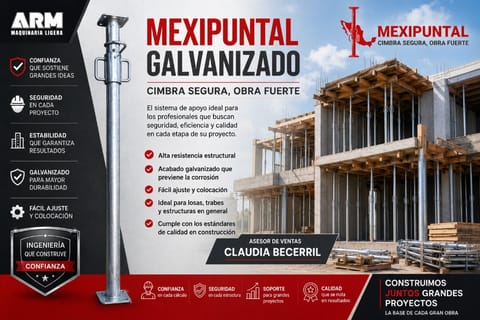 Puntal Galvanizado Mexipuntal Venta Directa Precio de Fábrica