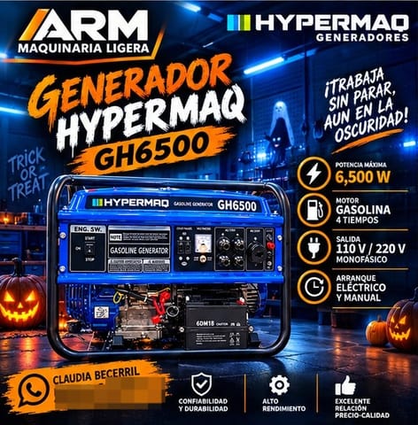 Planta de luz Hypermaq de 6500 W en Iztapalapa (Municipio)