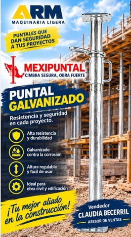 Puntal galvanizado para cimbra profesional