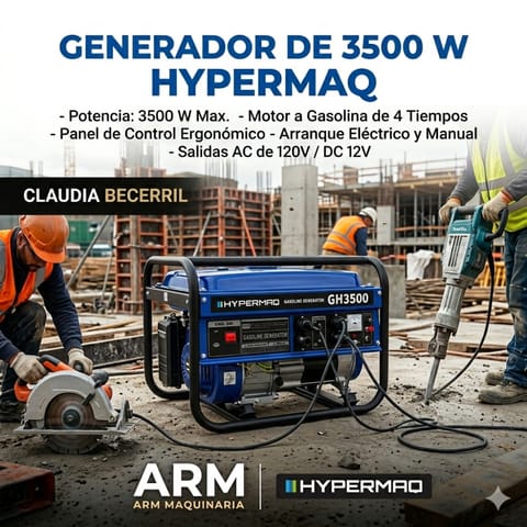 Generador Hypermaq 3500W Energía Profesional