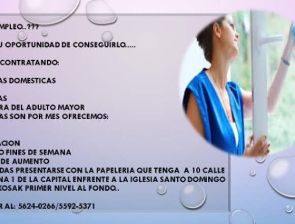 Ofertas de Empleo disponibles para Mujeres en San Cristóbal Verapaz (Municipio)