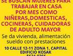 PLAZAS DISPONIBLES PARA MUJERES MAYORES DE EDAD en Santa Cruz del Quiché (Municipio)