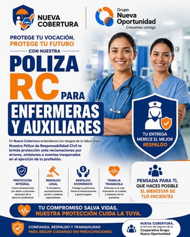 poliza de seguro Responsabilidad Civil para Enfermeras y Auxiliares en Santiago de Cali (Municipio)