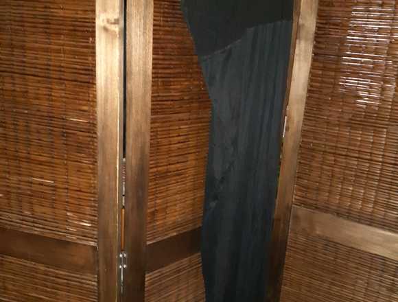 Vestido de microtul y encaje maxi largo