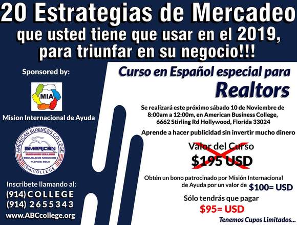 CURSO ESPECIAL PARA REALTORS EN ESPAÑOL, FLORIDA en Colón (Municipio)