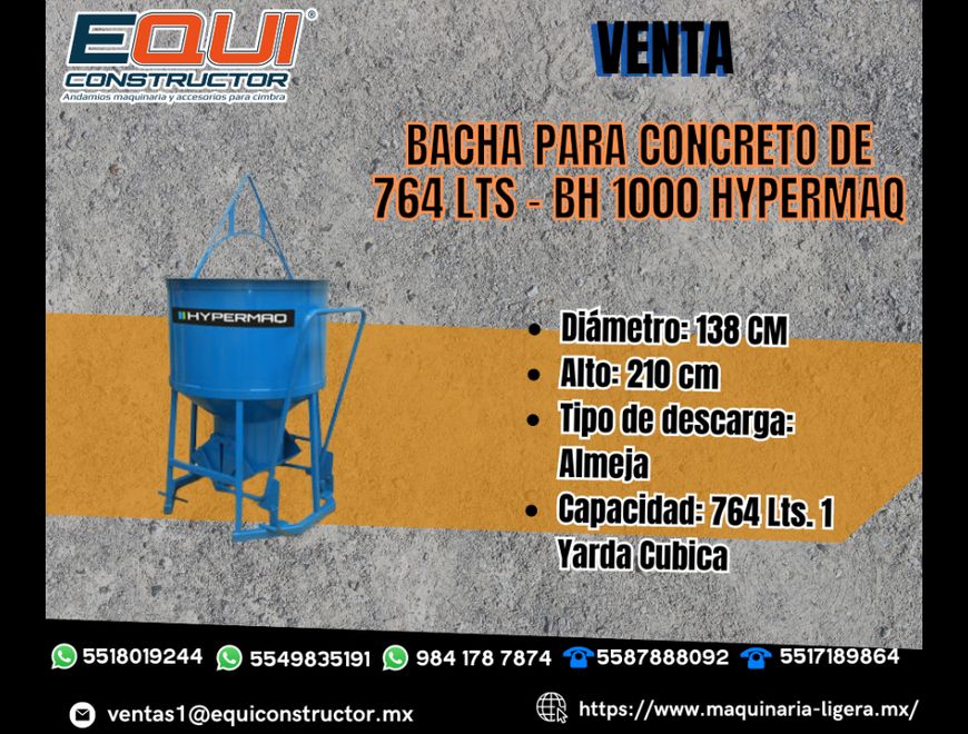Bacha para concreto de 764lts BH-1000