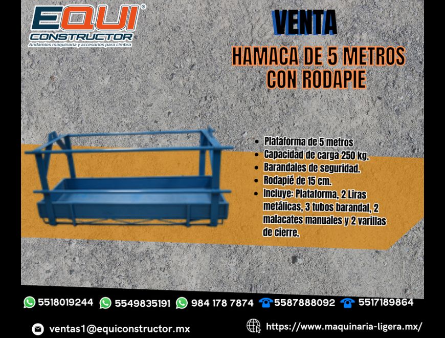 Hamaca de 5 metros con rodapié