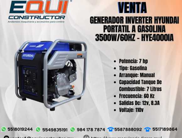 Generador inverter Hyundai HYE4000IA en Mérida (Municipio)