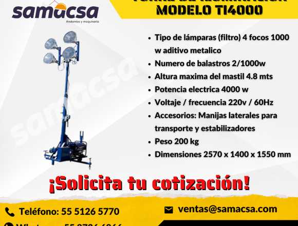 Torre de Iluminación MPOWER para Trabajo Nocturno en Durango (Municipio)