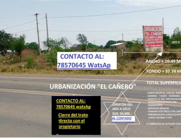 LOTE DE TERRENO A PRECIO DE OFERTA en Warnes (Localidad)