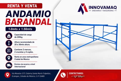 Andamio Barandal 1.0m x 1.56m Renta y Venta - Capacidad 200kg en Coyoacán (Municipio)