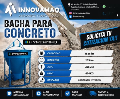 Bacha para Concreto Hypermaq 1528 Lts – Envío Todo México