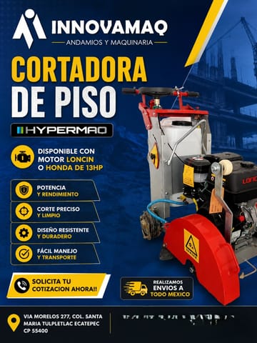 Cortadora de Pavimento Hypermaq de 13 HP para Concreto y Asfalto en Coyoacán (Municipio)