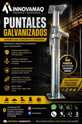 Puntales Galvanizados Para Cimbra Y Losas - Innovamaq