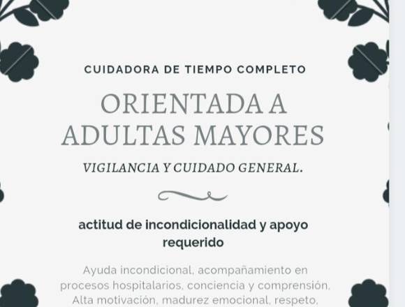 Cuidadora de adultas mayores en San Carlos (Distrito)
