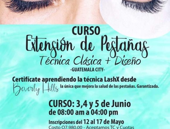 Curso de Extension de Pestañas Clásicas en Ciudad de Guatemala (Municipio)