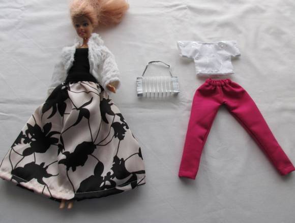Vestido de fiesta y otras prendas p/muñeca Barbie en Vicente López (Localidad)