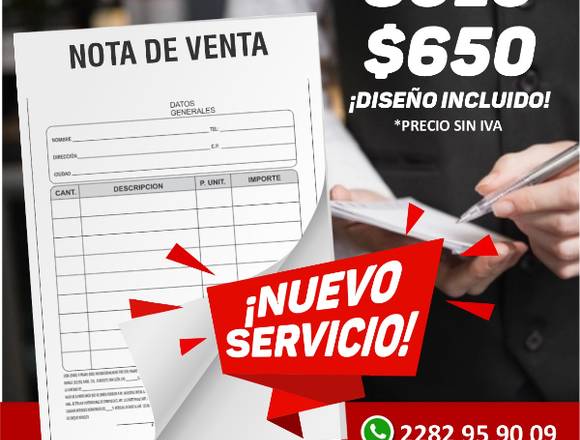 ¡Diseño de nota de venta! en Xalapa (Municipio)
