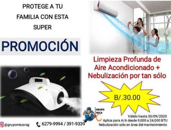 Promoción de mantenimiento de aire y nebulización en Panamá (Distrito)
