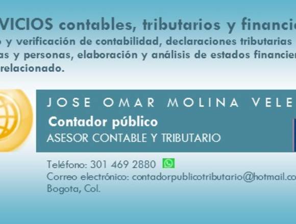 CONTADOR PUBLICO, SERVICIOS CONTABLES. en Bogotá, D.C. (Municipio)