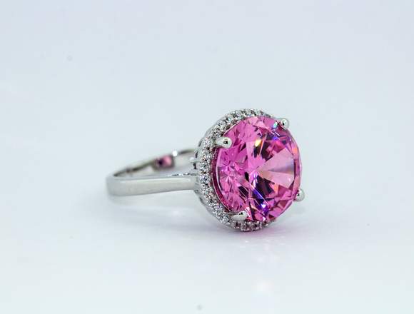 ANILLO DE PLATA CON TOPACIO ROSA