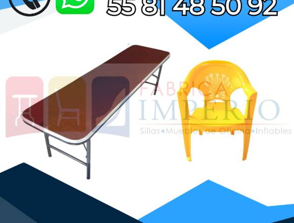PAQUETE DE 8 SILLAS APILABLES + TABLON INFANTIL