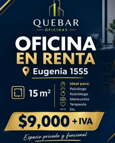 Oficina o consultorio en renta en Av Eugenia en Benito Juárez (Municipio)