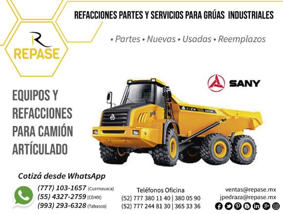 PARTES PARA CAMIÓN ARTICULADO SANY en Mérida (Municipio)