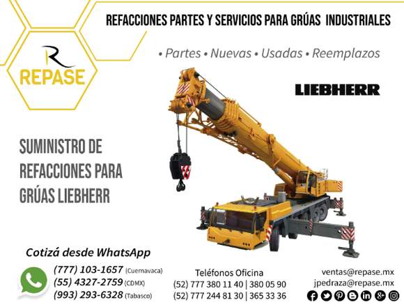 REFACCIONES PARA GRÚAS LIEBHERR en Mérida (Municipio)