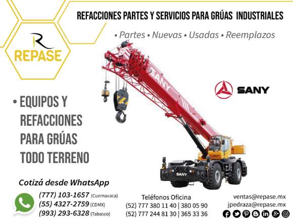 PARTES PARA GRÚAS TODO TERRENO SANY en Mérida (Municipio)