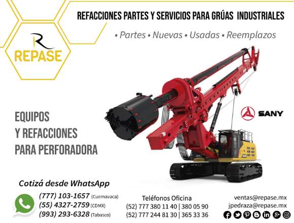 REFACCIONES Y PARTES PARA PERFORADORAS SANY en Mérida (Municipio)