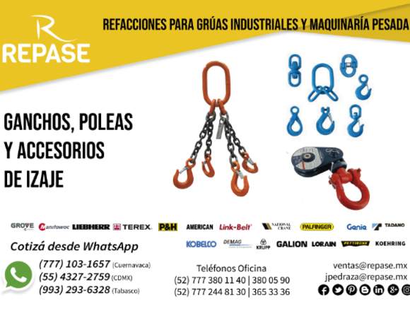 GANCHOS, POLEAS Y ACCESORIOS DE IZAJE