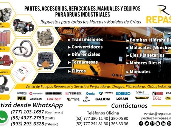 MANUALES PARA GRÚAS INDUSTRIALES en Tabasco (Municipio)