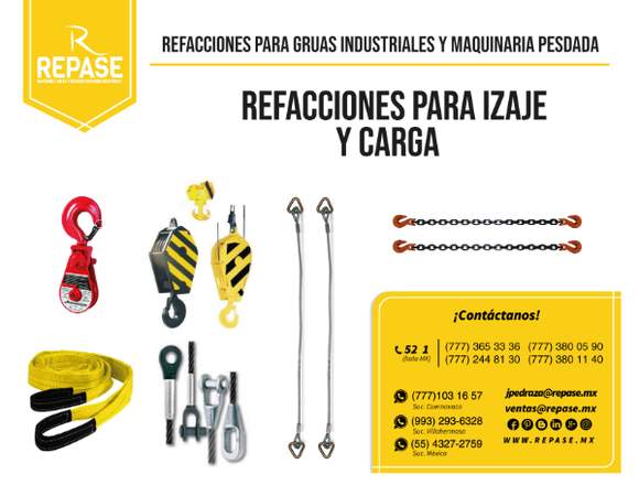 ACCESORIOS PARA IZAJE DE CARGA GRÚAS INDUSTRIALES