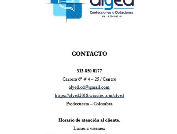 Confección de Dotación, Hotelería y Turismo en Piedecuesta (Municipio)