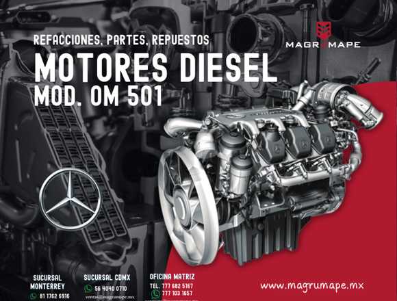 REFACCIONES PARA MOTOR DIESEL MERCEDES BENZ OM501 en Cuernavaca (Municipio)