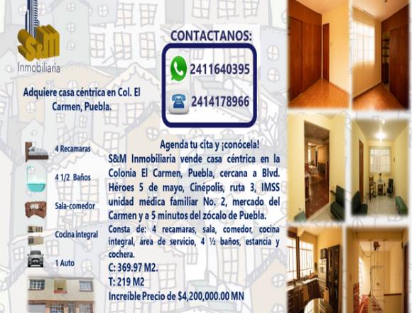 Se vende casa céntrica en Puebla en Puebla (Municipio)