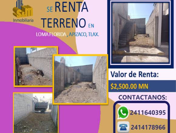 Se renta terreno en Apizaco en Apizaco (Municipio)