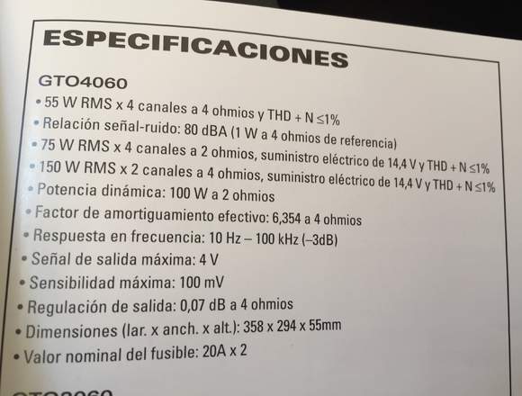 Etapa de potencia jbl gto 4060