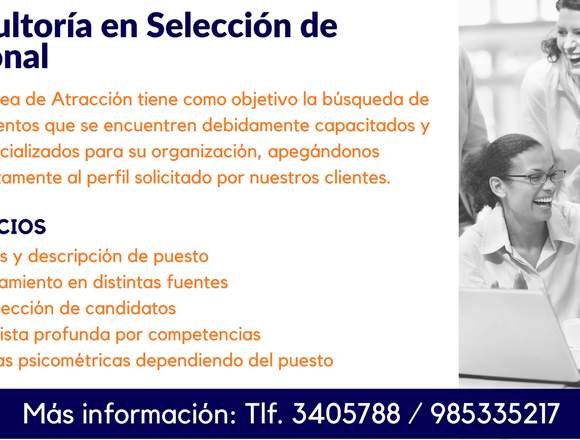 Consultoría en Selección de Personal en Miraflores (Lima 18) (Distrito)