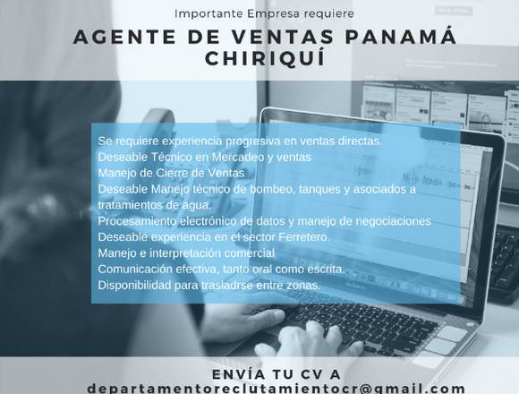 Agente de Ventas con licencia de camión en David (Distrito)