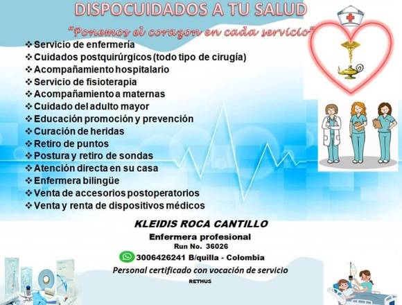 Enfermera domiciliaria en Barranquilla (Municipio)