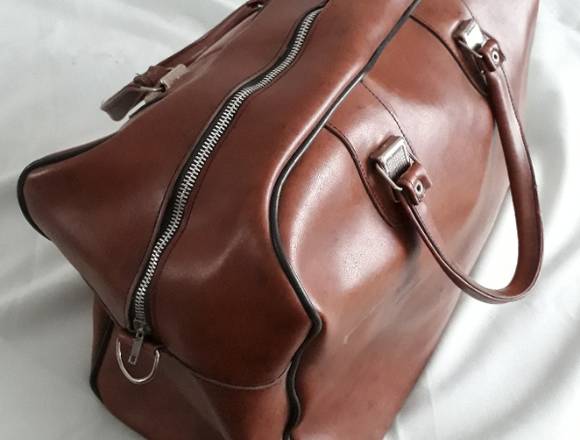 BOLSO ANTIGUO 100% CUERO. EXC. ESTADO. TAM. MEDIO