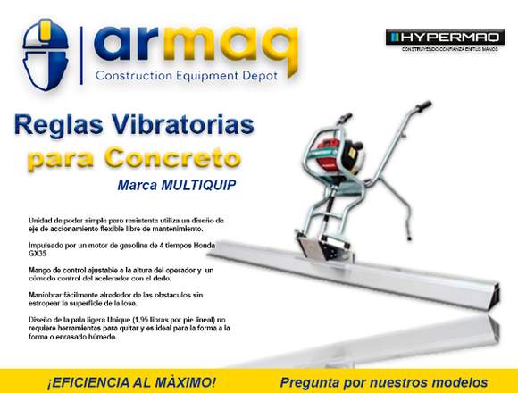Reglas Vibratorias para Concreto (MULTIQUIP) en Quintana Roo (Municipio)