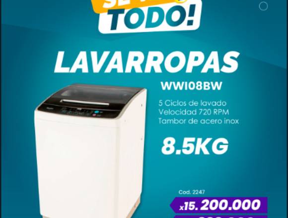 LAVARROPAS WHIRLPOOL 8.5KG en La Recoleta (Distrito)