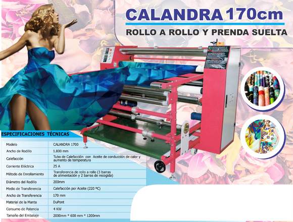 AA calandra de rollo a rollo de 160cm de ancho en Bogotá, D.C. (Municipio)