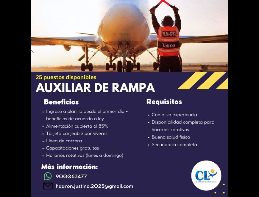 Trabaja en el Aeropuerto Jorge Chavez