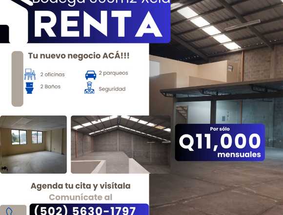 Bodega renta 365m2 Quetzaltenango en Quetzaltenango (Municipio)