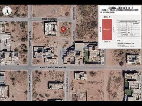 SE VENDE TERRENO C. NOGALES ZONA RESIDENCIAL NORTE EN CD. OBREGÓN.